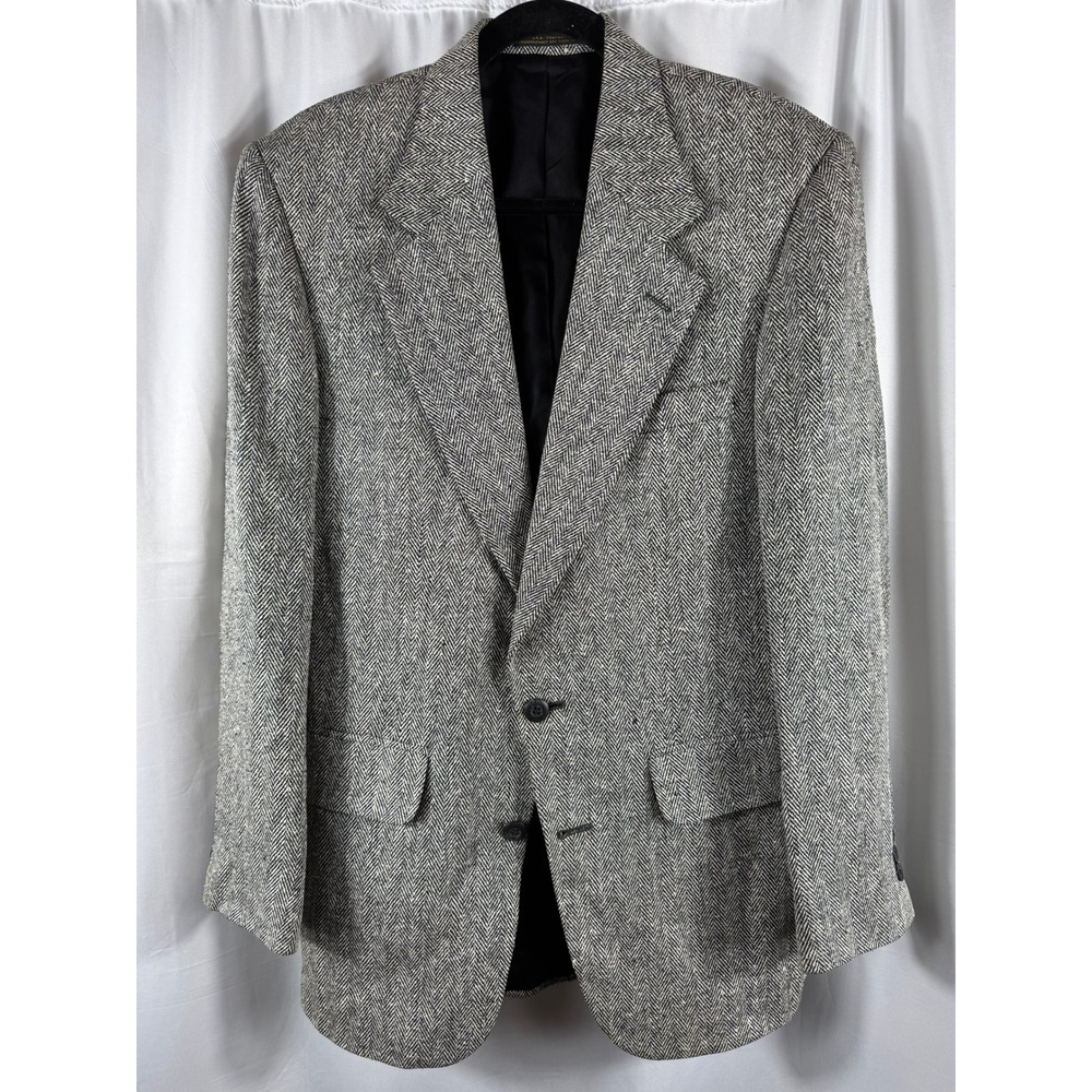 Herringbone Blazer Robert Stock Sport‎ Coat Mens Tweed Wool Blend Jacket